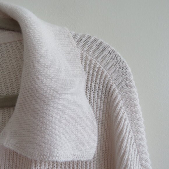 FREE PEOPLE BEACH Picnic Sweater Mini Dress Ribbed White Comfy Boho Coastal Sz M - Picture 5 of 15